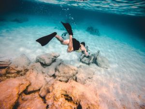 swim underwater